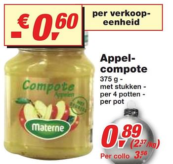 Promoties Appelcompote - Materne - Geldig van 01/12/2010 tot 14/12/2010 bij Makro