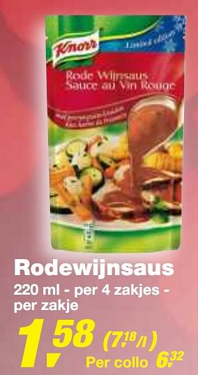 Promotions Rodewijnsaus - Knorr - Valide de 01/12/2010 à 14/12/2010 chez Makro