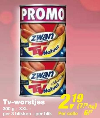Promoties Tv-worstjes - Zwan - Geldig van 01/12/2010 tot 14/12/2010 bij Makro