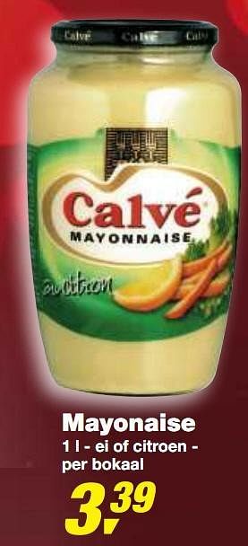 Promotions Mayonaise - Calve - Valide de 01/12/2010 à 14/12/2010 chez Makro