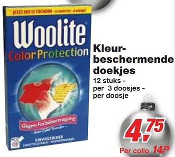 Promoties Kleurbeschermende doekjes - Woolite - Geldig van 01/12/2010 tot 14/12/2010 bij Makro
