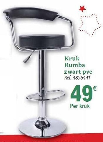 Promoties Kruk rumba zwart pvc - Huismerk - Carrefour  - Geldig van 01/12/2010 tot 31/12/2010 bij Carrefour