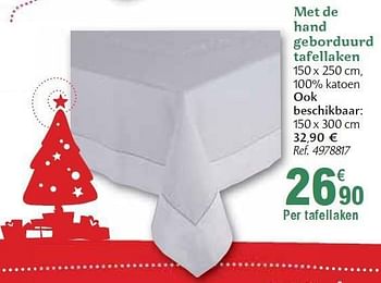 Promoties Met de hand geborduurd tafellaken - Huismerk - Carrefour  - Geldig van 01/12/2010 tot 31/12/2010 bij Carrefour