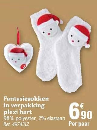 Promoties Fantasiesokken in verpakking plexi hart - Huismerk - Carrefour  - Geldig van 01/12/2010 tot 31/12/2010 bij Carrefour