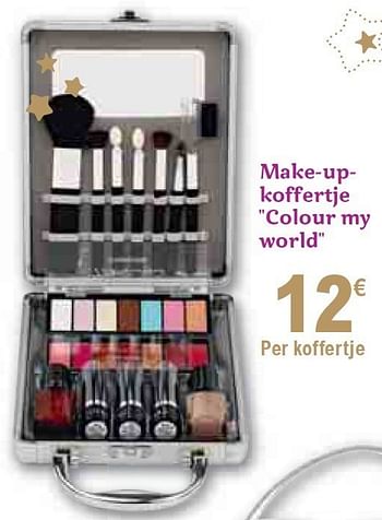 Promoties Make-upkoffertje colour my world - Huismerk - Carrefour  - Geldig van 01/12/2010 tot 31/12/2010 bij Carrefour