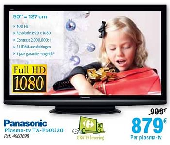 Promoties Plasma-tv  - Panasonic - Geldig van 01/12/2010 tot 31/12/2010 bij Carrefour
