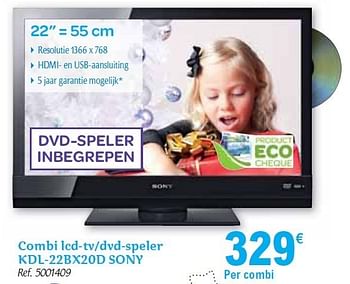 Promoties Combi lcd-tv-dvd-speler  - Sony - Geldig van 01/12/2010 tot 31/12/2010 bij Carrefour