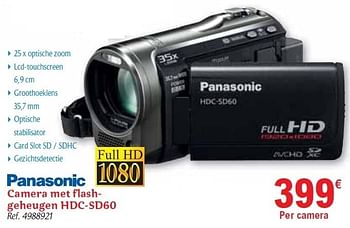 Promoties Camera met flashgeheugen  - Panasonic - Geldig van 01/12/2010 tot 31/12/2010 bij Carrefour