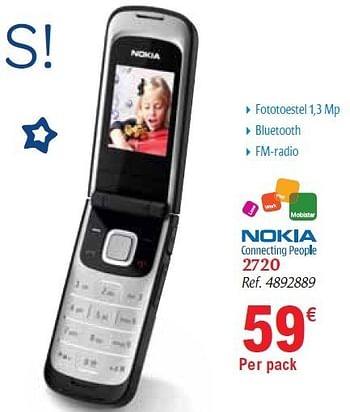 Promoties Nokia 2720 - Nokia - Geldig van 01/12/2010 tot 31/12/2010 bij Carrefour