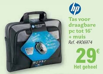 Promoties Tas voor draagbare pc tot 16+ muis - HP - Geldig van 01/12/2010 tot 31/12/2010 bij Carrefour