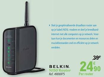 Promoties Router - BELKIN - Geldig van 01/12/2010 tot 31/12/2010 bij Carrefour