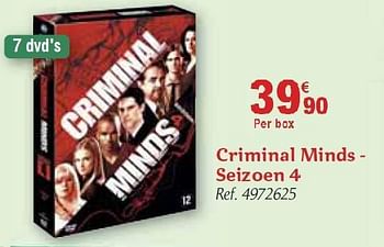 Promoties Criminal minds - seizoen 4 - Huismerk - Carrefour  - Geldig van 01/12/2010 tot 31/12/2010 bij Carrefour