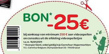 Promotions Bij aankoop van minimum - Produit maison - Carrefour  - Valide de 01/12/2010 à 31/12/2010 chez Carrefour