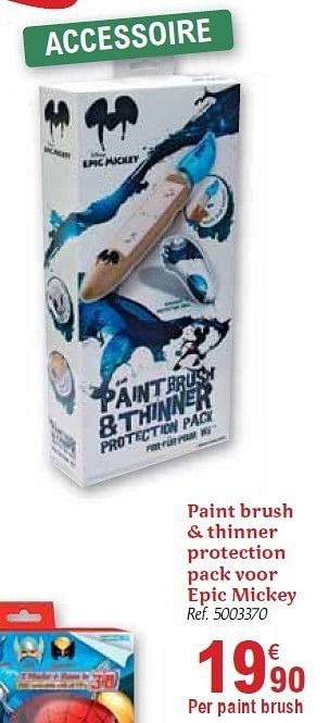 Promoties Paint brush & thinner protection pack voor epic mickey - Huismerk - Carrefour  - Geldig van 01/12/2010 tot 31/12/2010 bij Carrefour