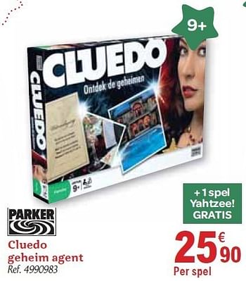 Promoties Cluedo geheim agent - Parker - Geldig van 01/12/2010 tot 31/12/2010 bij Carrefour