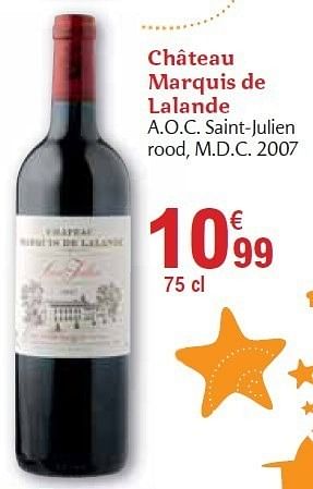 Promotions Château marquis de lalande - Vins rouges - Valide de 01/12/2010 à 31/12/2010 chez Carrefour