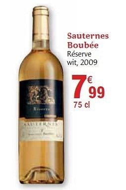 Promotions Sauternes boubée - Vin - Valide de 01/12/2010 à 31/12/2010 chez Carrefour