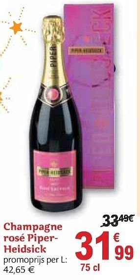 Promotions Champagne rosé piper- heidsick - Champagne - Valide de 01/12/2010 à 31/12/2010 chez Carrefour