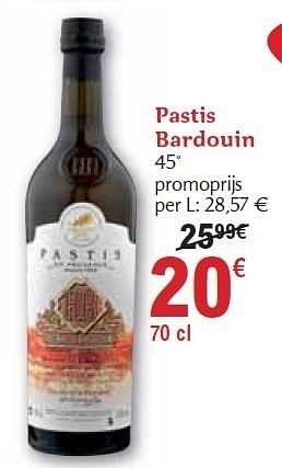 Promotions Pastis bardouin - Vin - Valide de 01/12/2010 à 31/12/2010 chez Carrefour