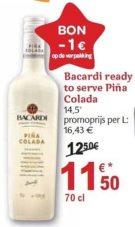 Promoties Ready to serve piña colada - Bacardi - Geldig van 01/12/2010 tot 31/12/2010 bij Carrefour