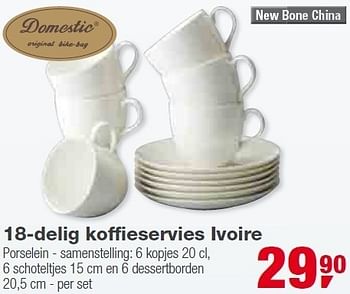 Promoties 18-delig koffieservies ivoire - Huismerk - Makro - Geldig van 01/12/2010 tot 31/12/2010 bij Makro