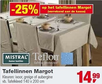Promoties Tafellinnen margot - Mistral Home Textiles - Geldig van 01/12/2010 tot 31/12/2010 bij Makro