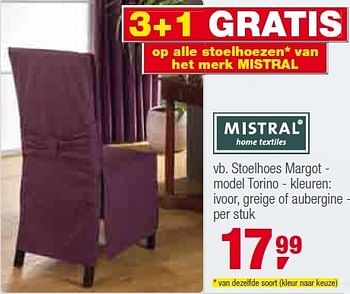 Promotions Op alle stoelhoezen - Mistral Home Textiles - Valide de 01/12/2010 à 31/12/2010 chez Makro