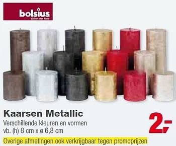 Promoties Kaarsen metallic - Bolsius - Geldig van 01/12/2010 tot 31/12/2010 bij Makro