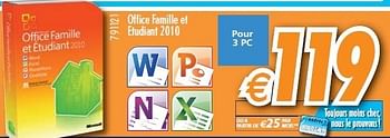 Promotions Office Famille et Etudiant 2010 - Microsoft - Valide de 01/12/2010 à 31/12/2010 chez Krefel