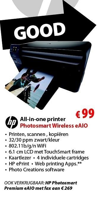 Promoties All-in-one printer - HP - Geldig van 06/12/2010 tot 31/12/2010 bij Biass