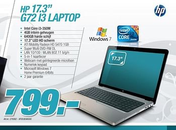 Promoties Laptop - HP - Geldig van 06/12/2010 tot 04/01/2011 bij Auva