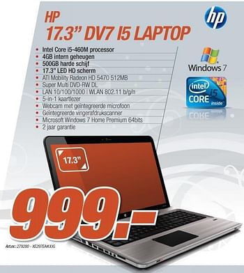 Promotions Laptop - HP - Valide de 06/12/2010 à 04/01/2011 chez Auva