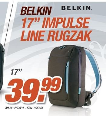 Promoties Impulse line rugzak - BELKIN - Geldig van 06/12/2010 tot 04/01/2011 bij Auva