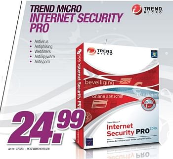 Promoties Internet security pro - Trend Micro  - Geldig van 06/12/2010 tot 04/01/2011 bij Auva