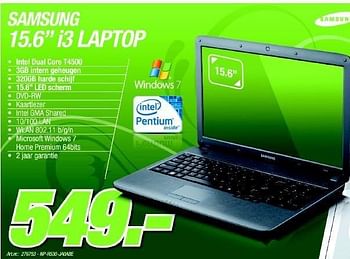 Promoties Laptop - Samsung - Geldig van 06/12/2010 tot 04/01/2011 bij Aksioma