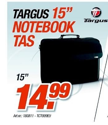 Promotions Notebook tas - Targus - Valide de 06/12/2010 à 04/01/2011 chez Aksioma