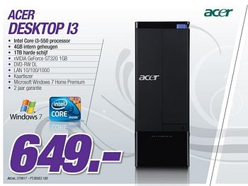 Promotions Desktop - Acer - Valide de 06/12/2010 à 04/01/2011 chez Auva