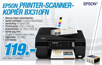 Promoties Printer-scanner-kopier - Epson - Geldig van 06/12/2010 tot 04/01/2011 bij Auva