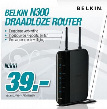 Promoties Draadloze router - BELKIN - Geldig van 06/12/2010 tot 04/01/2011 bij Auva