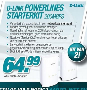 Promoties Powerlines starterkit - D-Link - Geldig van 06/12/2010 tot 04/01/2011 bij Auva