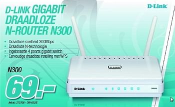 Promoties Gigabit draadloze n-router - D-Link - Geldig van 06/12/2010 tot 04/01/2011 bij Aksioma