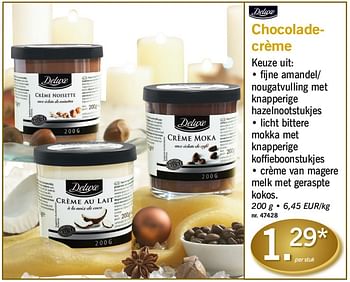 Promoties Chocoladecrème - Deluxe - Geldig van 06/12/2010 tot 11/12/2010 bij Lidl