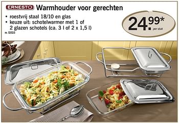 Promoties Warmhouder voor gerechten - Ernesto - Geldig van 06/12/2010 tot 11/12/2010 bij Lidl