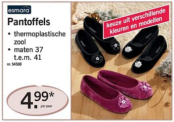 Promoties Pantoffels - Esmara - Geldig van 06/12/2010 tot 11/12/2010 bij Lidl