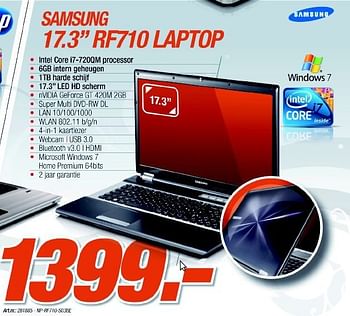 Promoties Laptop - Samsung - Geldig van 06/12/2010 tot 04/01/2011 bij CBM ICT Solutions