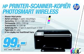 Promoties Printer-scanner-kopier photosmart wireless - HP - Geldig van 06/12/2010 tot 04/01/2011 bij CBM ICT Solutions