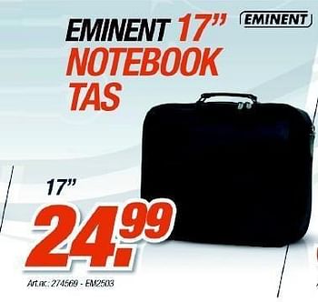 Promotions Notebook tas - Eminent - Valide de 06/12/2010 à 04/01/2011 chez Van Roey Automation