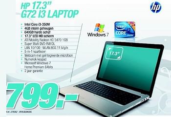 Promoties Laptop - HP - Geldig van 06/12/2010 tot 04/01/2011 bij VCD