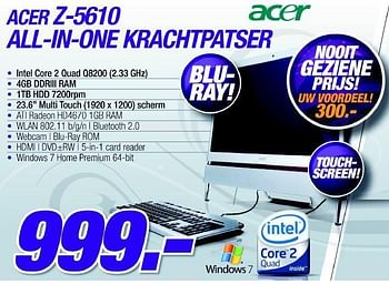 Promoties All-in-one krachtpatser - Acer - Geldig van 06/12/2010 tot 04/01/2011 bij VCD