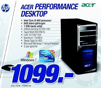 Promoties Performance desktop - Acer - Geldig van 06/12/2010 tot 04/01/2011 bij VCD